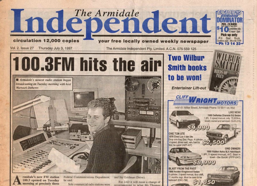 FM100.3 Armidale NSW launch in 1997
